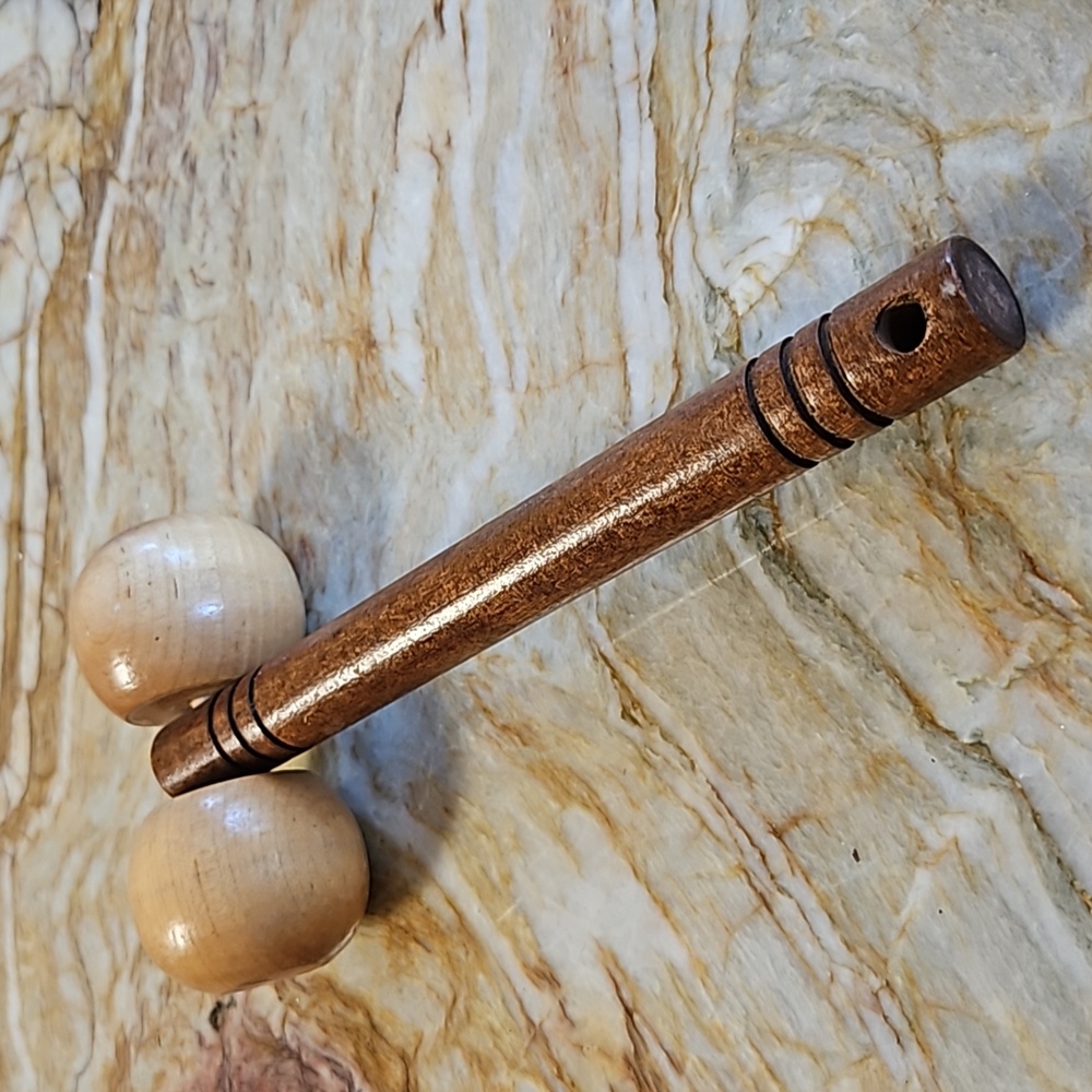 Vintage wooden background roller massager